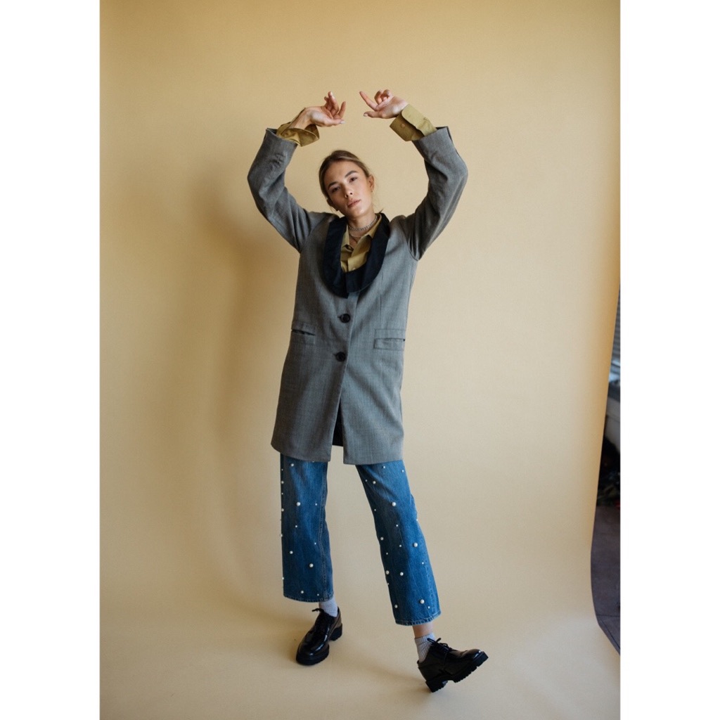 Zara Vintage Straight Jeans With Pearls Premium Denim Collection